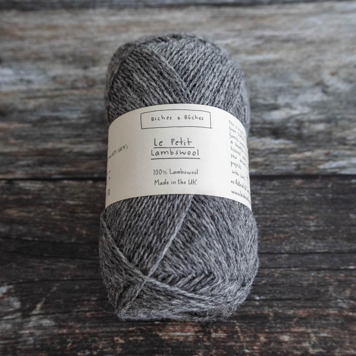 Biches & Bûches Biches & Bûches Le Petit Lambswool - Medium Grey - 4ply Knitting Yarn