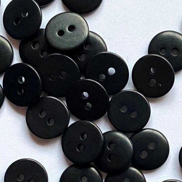 TextileGarden 11mm - Black Corozo Button -  - Buttons