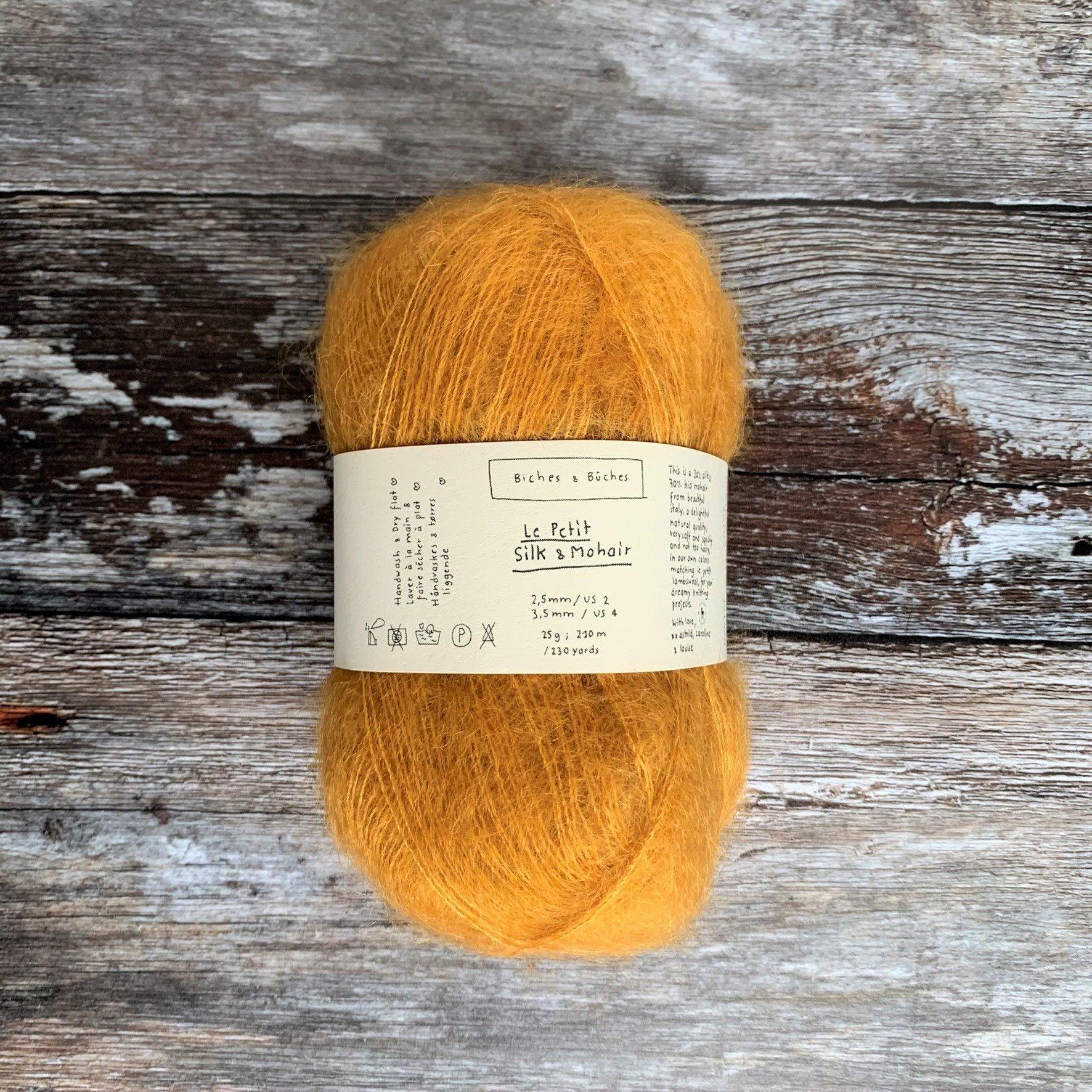 Biches & Bûches Biches & Bûches Le Petit Silk & Mohair - Yellow Mustard - Lace Knitting Yarn