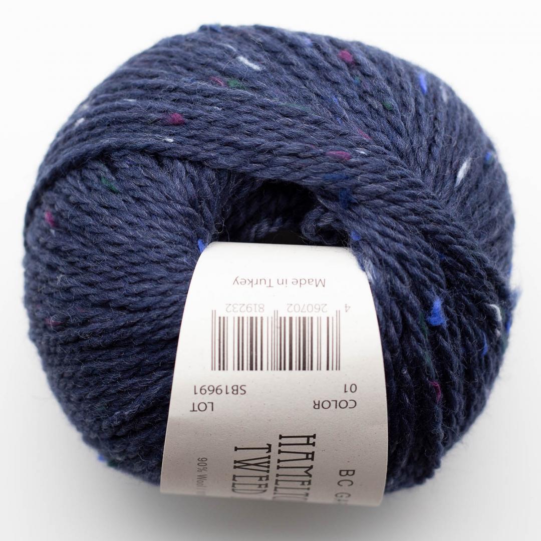 BC Garn BC Garn Hamelton Tweed 1 GOTS - 01 Navy - Aran Knitting Yarn
