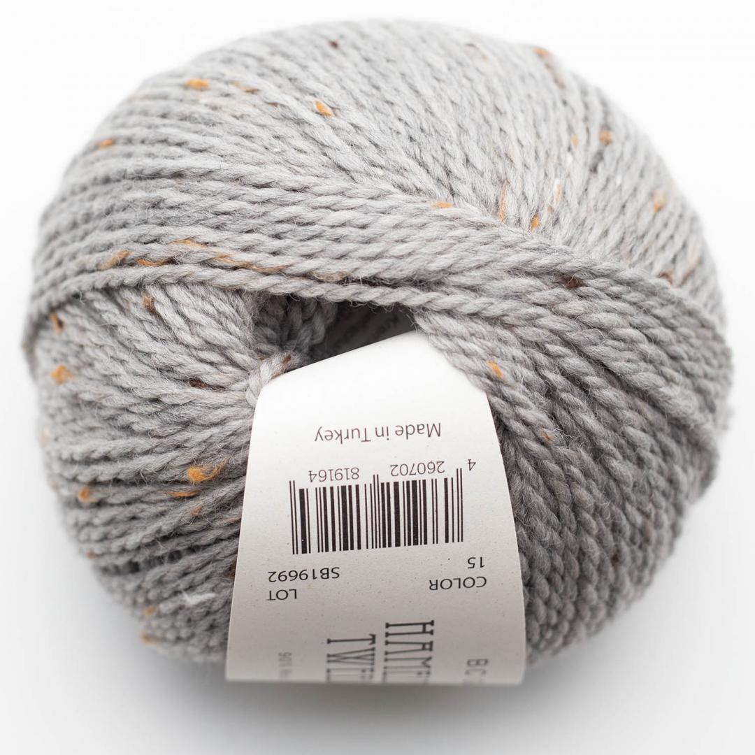 BC Garn BC Garn Hamelton Tweed 1 GOTS - 15 Grey - Aran Knitting Yarn