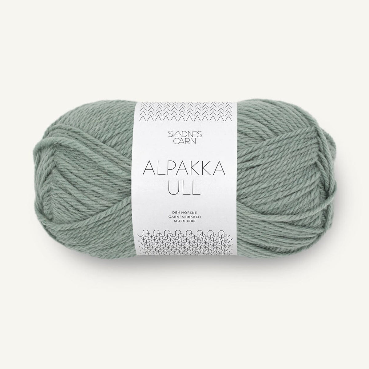 sage green alpakka yarn ball