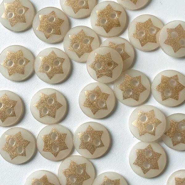 12mm - Gold Star Button - Tangled Yarn