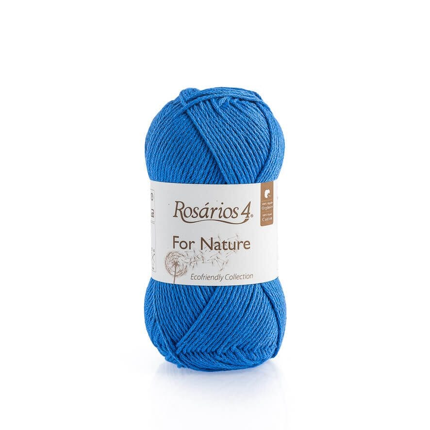 Blue ball of cotton rosarios 4 on label with white background