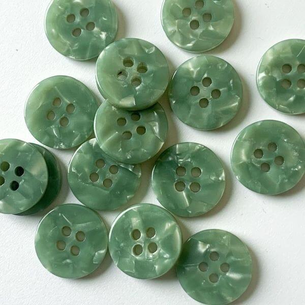15mm - Sage Green Button - Tangled Yarn