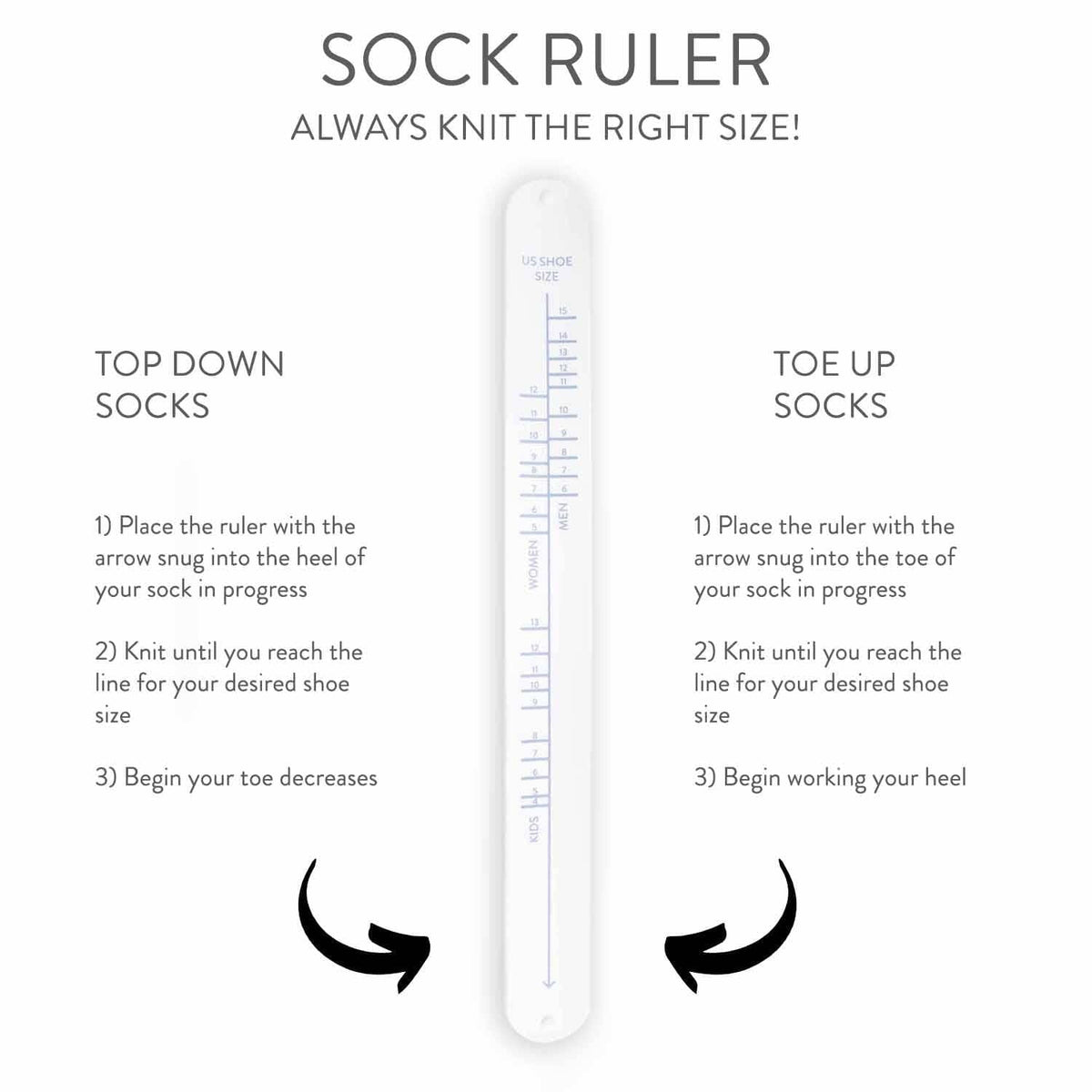 Sock Sizing Ruler