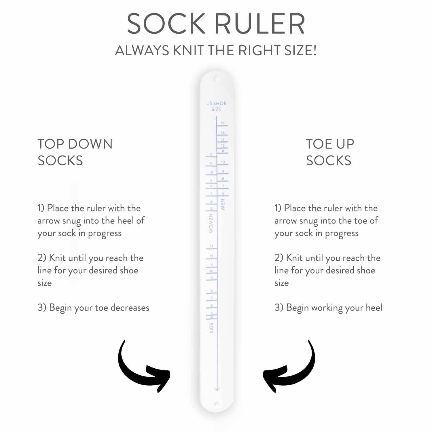 Sock Sizing Ruler
