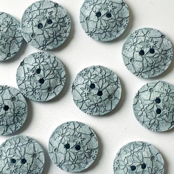18mm - Pale Blue Recycled Cotton Button - Tangled Yarn