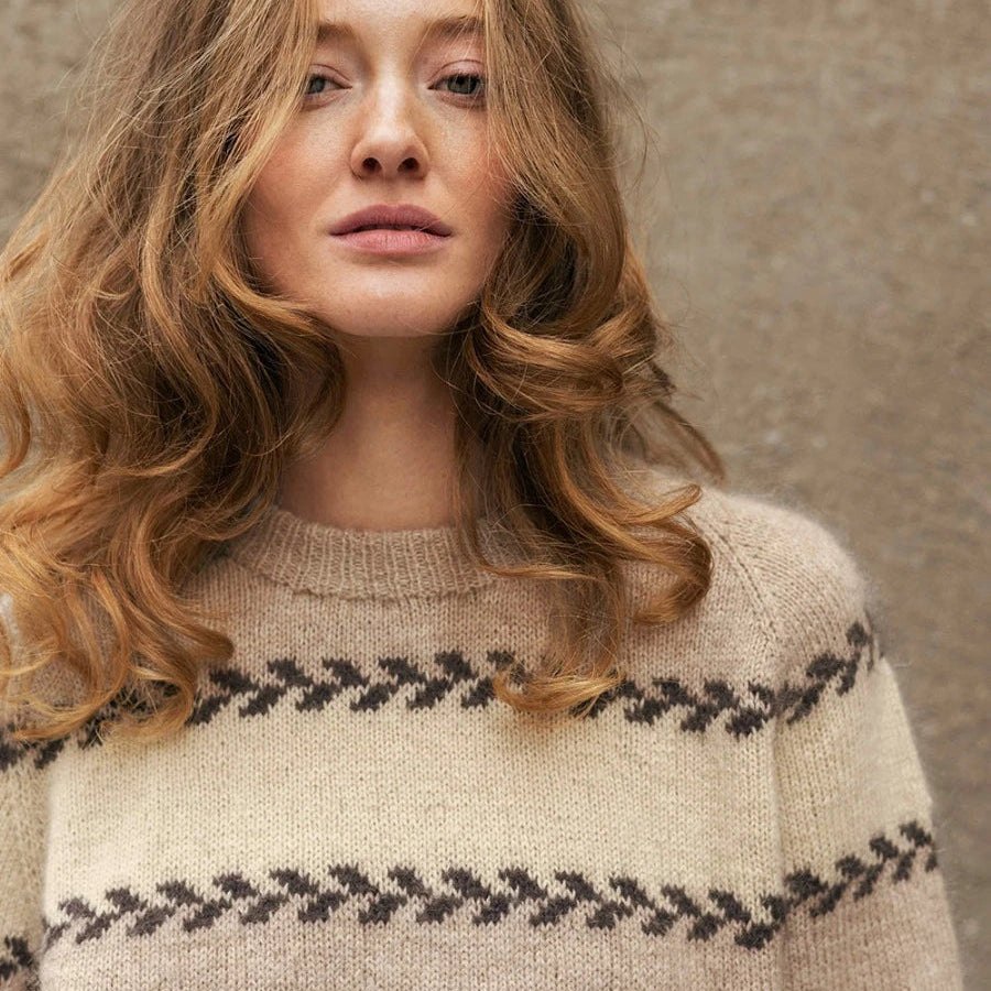 astrid sweater by sandnes garn worn by women