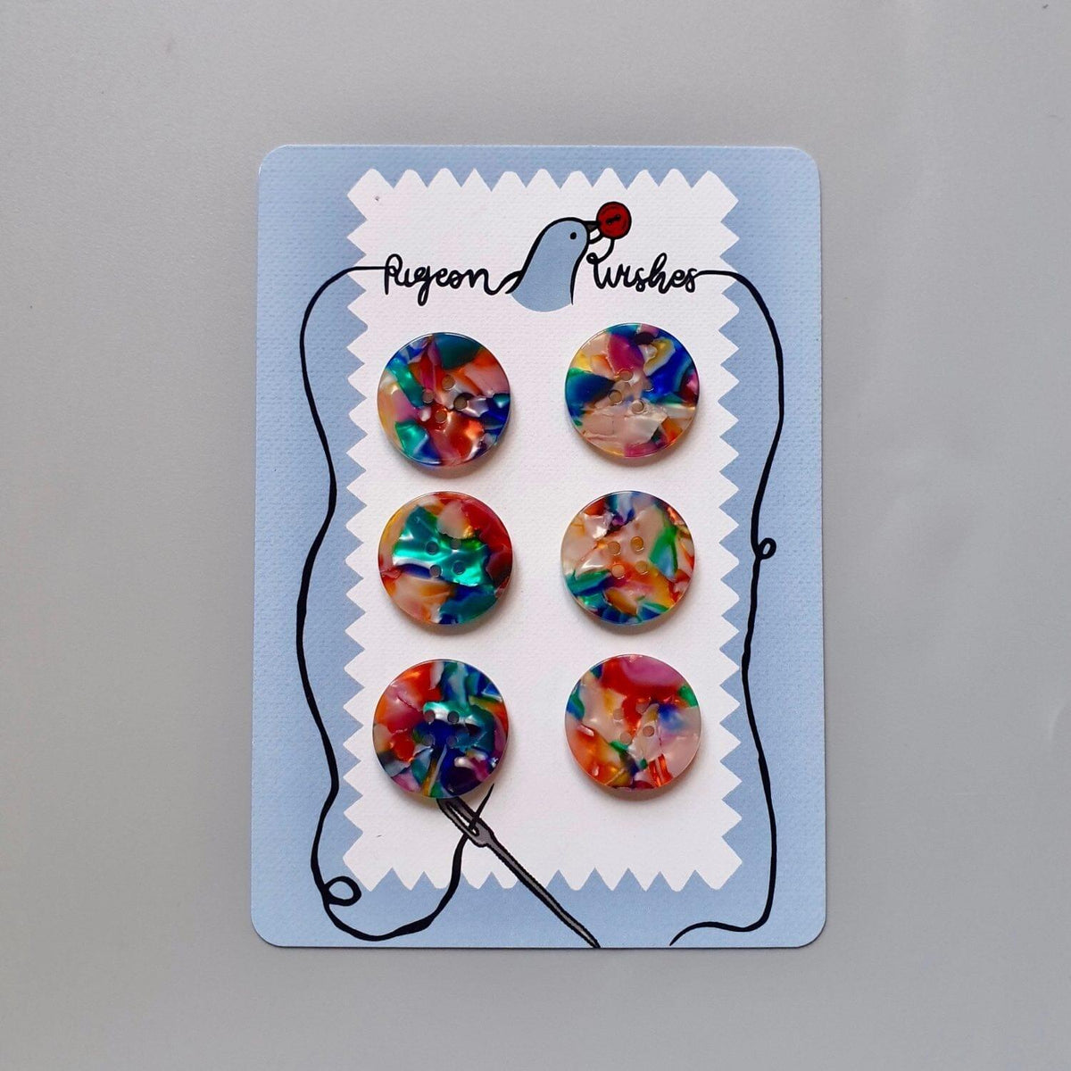 25mm - Kaleidoscope Button Card [6] - Tangled Yarn