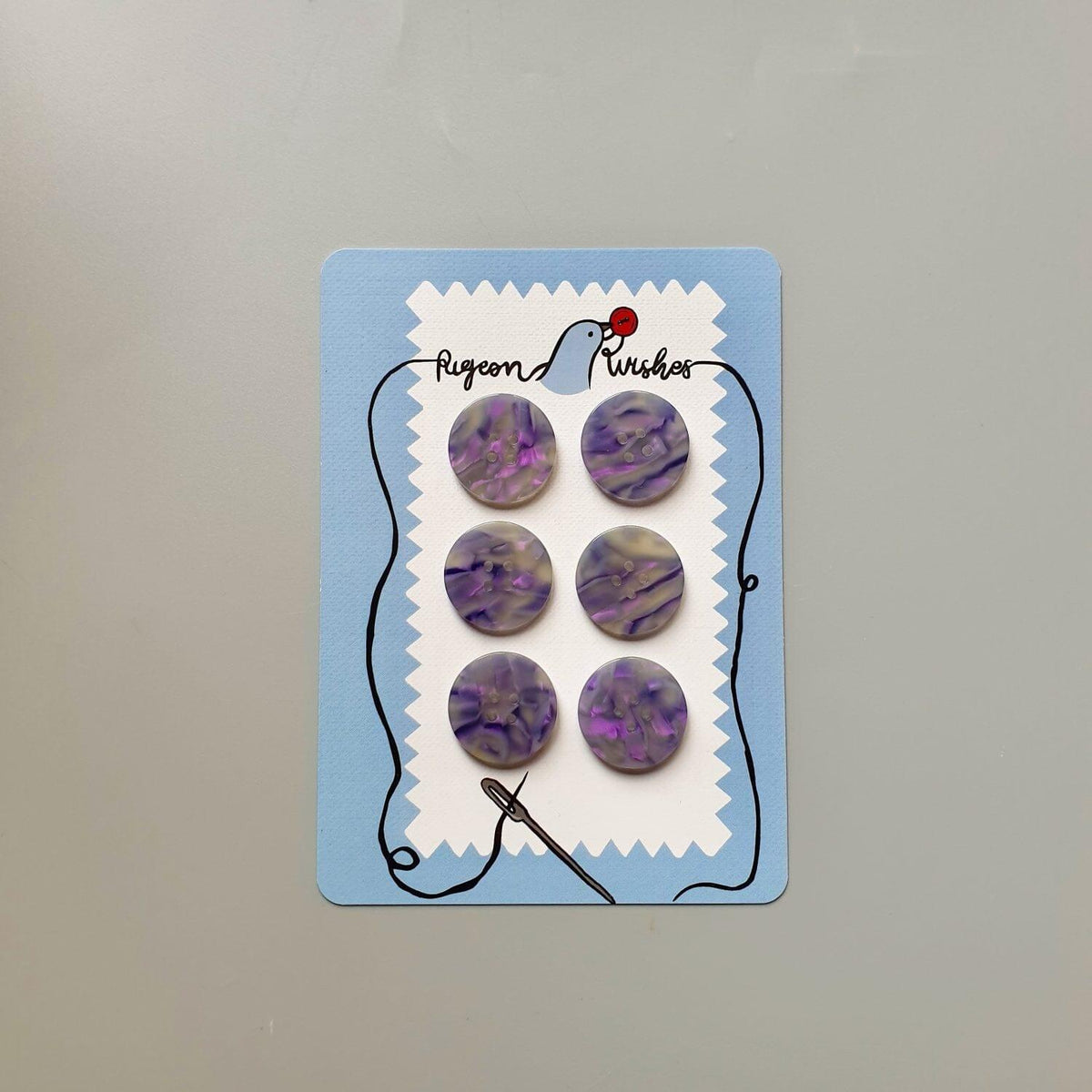 25mm - Quartz Button Card [6] - Tangled Yarn