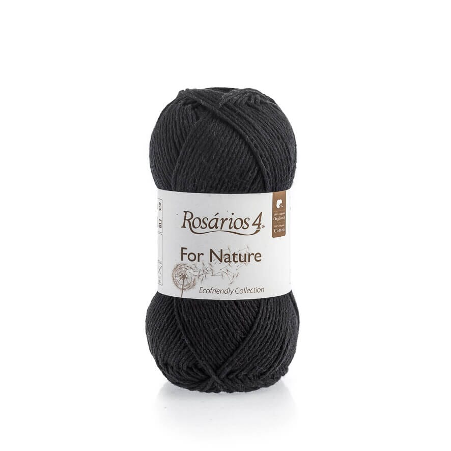 black ball of cotton rosarios 4 on label with white background