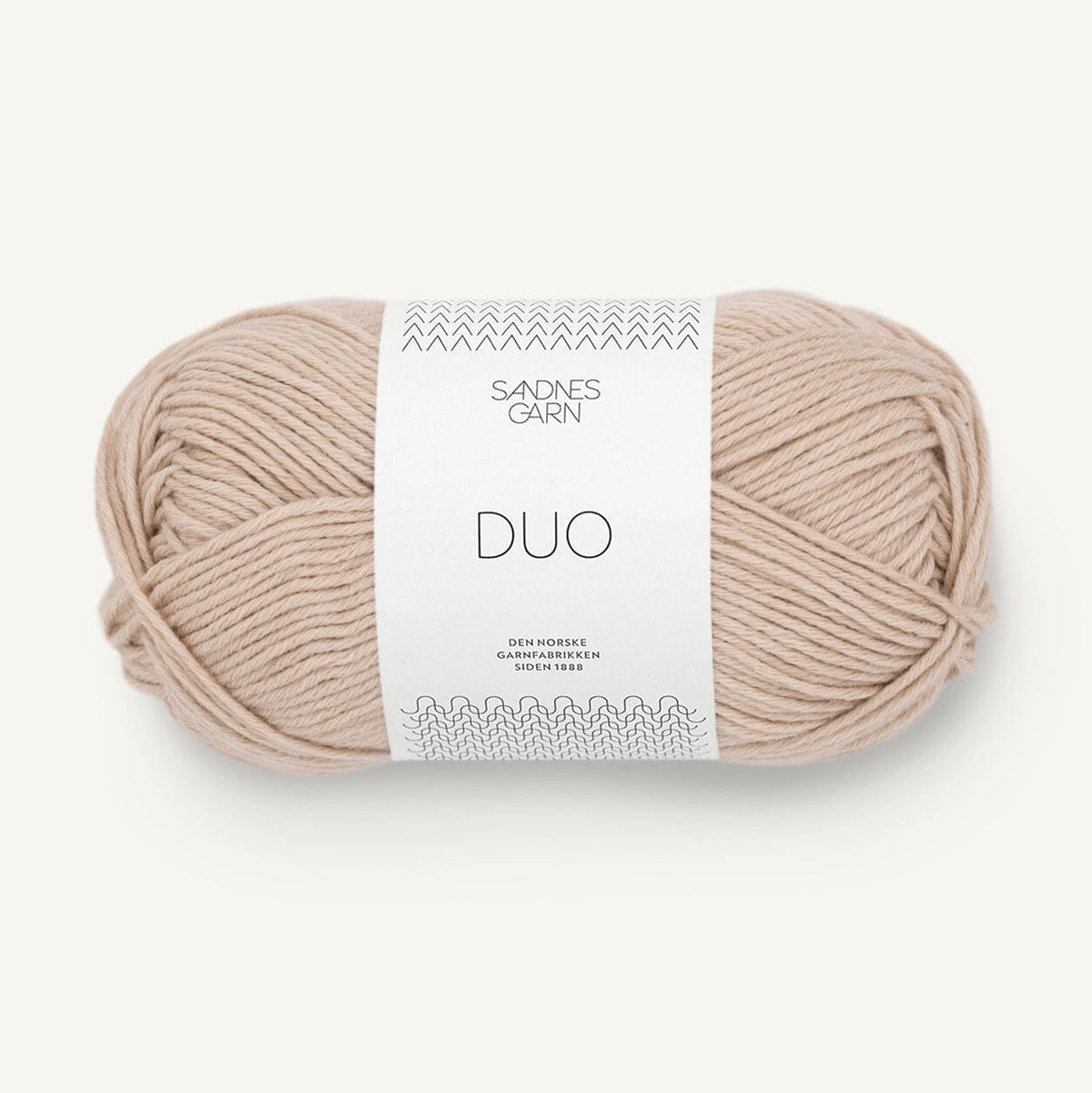Ball of yarn with a label on a white background