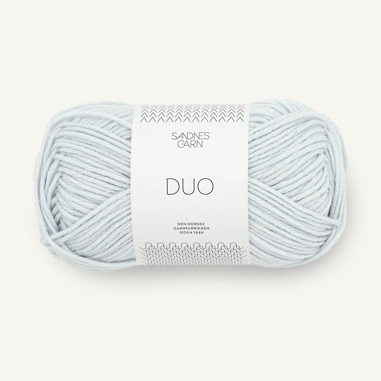 Ball of yarn with a label on a white background