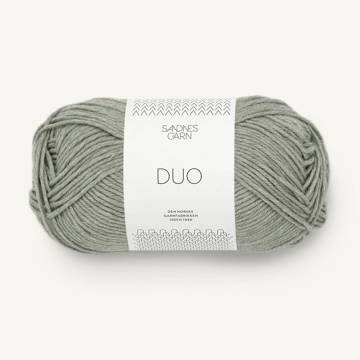 Ball of yarn with a label on a white background
