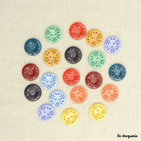 18 mm “Fleurettes D'antan” Button