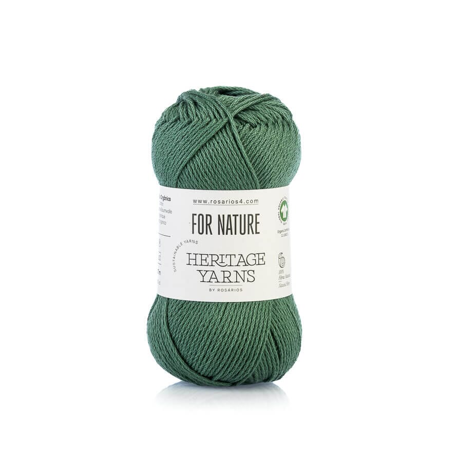 dark green ball of cotton rosarios 4 on label with white background