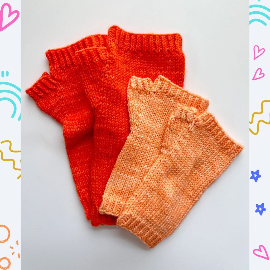 Base Doodle Fingerless Mitts 2 Printed Pattern by Pacific Knit Co.
