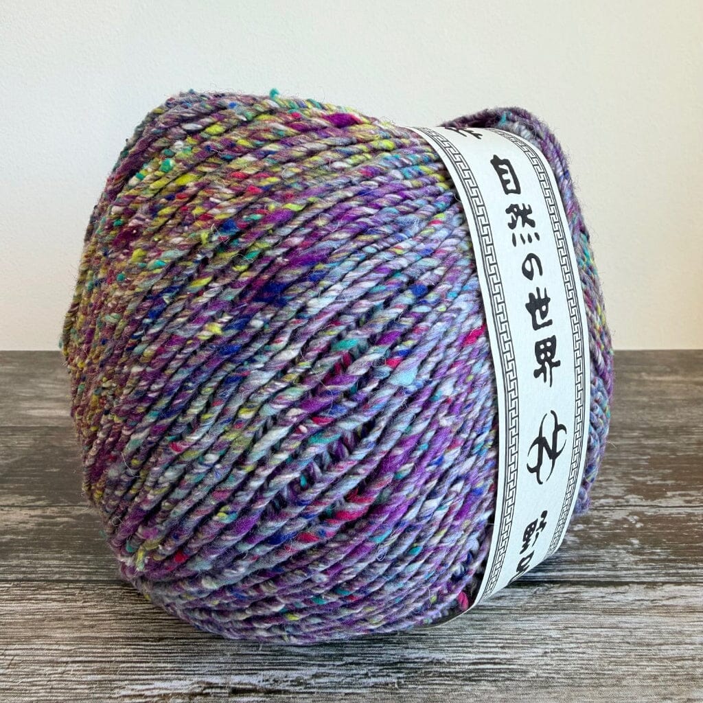 Purple speckle silk yarn noro