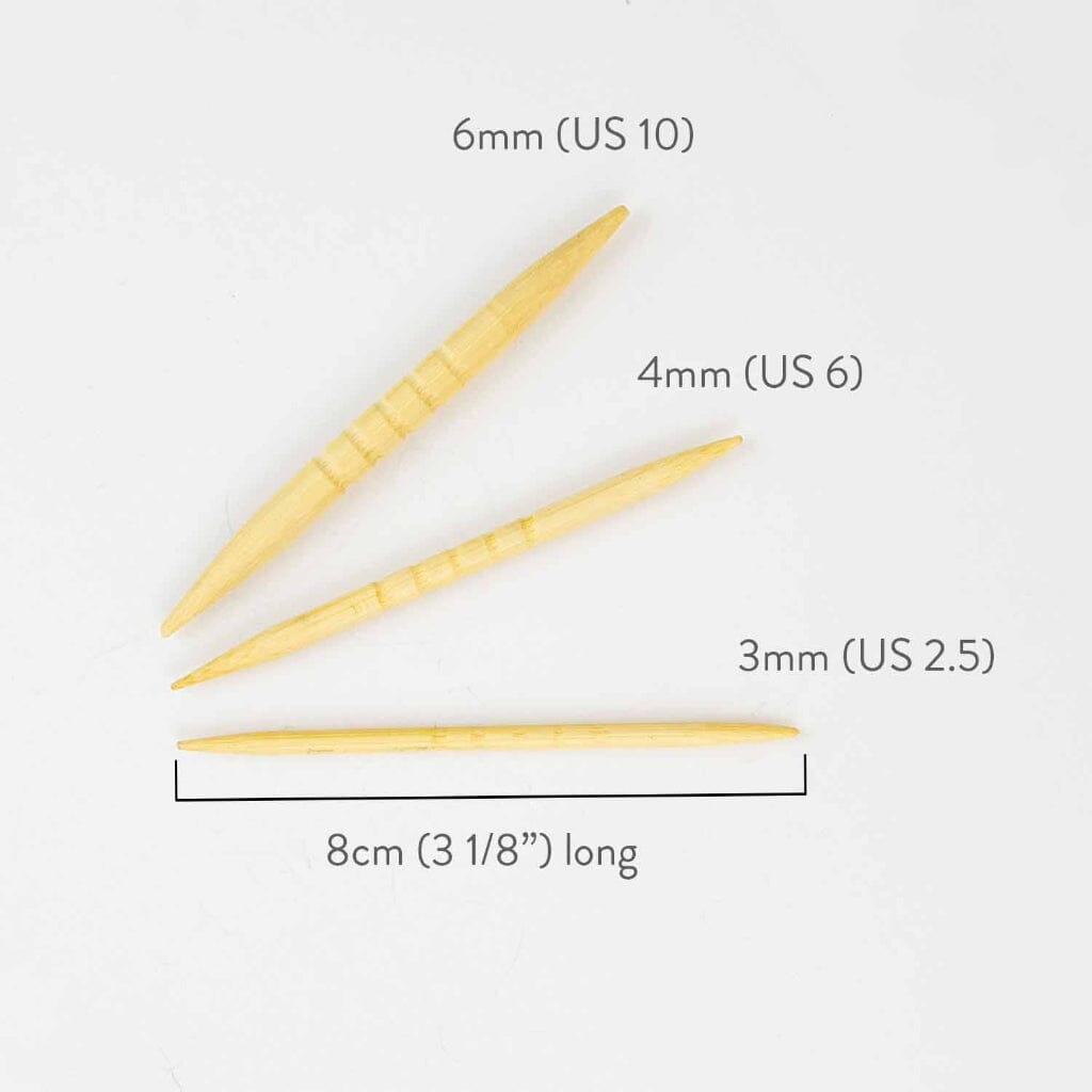 Shortie Bamboo Cable Needles | Tangled Yarn UK