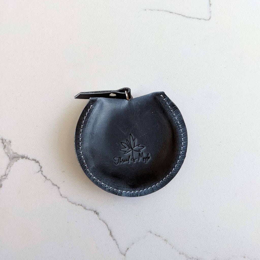 Thread & Maple leather tape measure in Denim