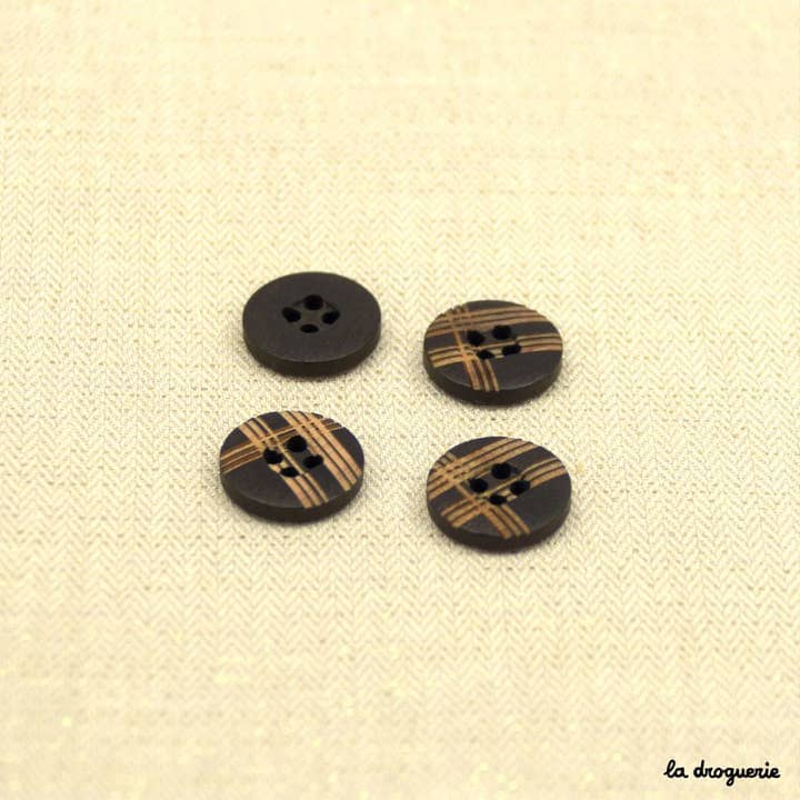 Olive wood 15 mm button