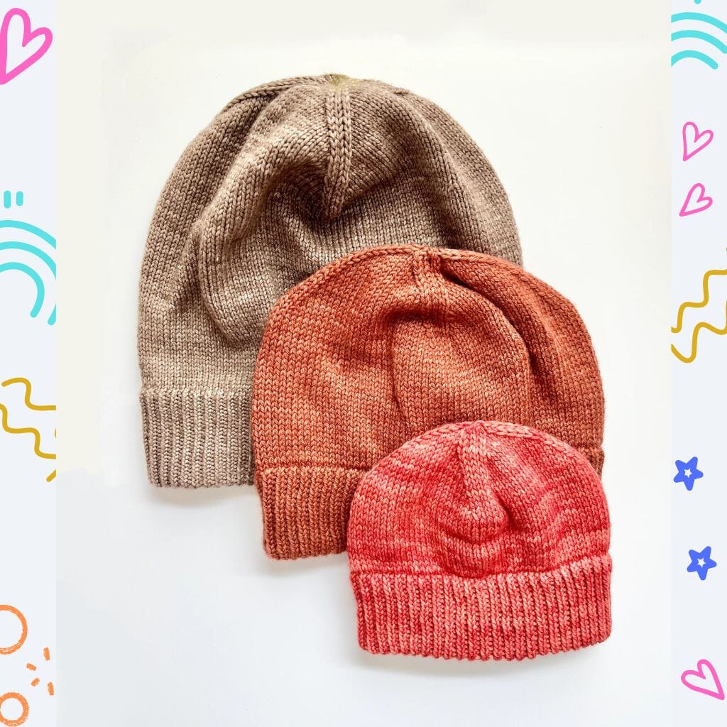 Base Doodle Beanie 2 Printed Pattern by Pacific Knit Co.