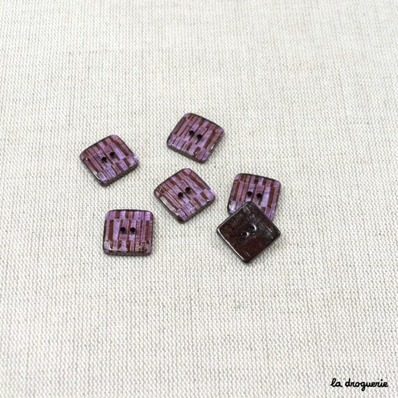 Purple 16 mm Square Button