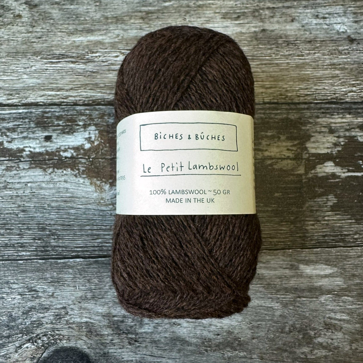 Biches &amp; Bûches Biches &amp; Bûches Le Petit Lambswool - Dark Brown - 4ply Knitting Yarn