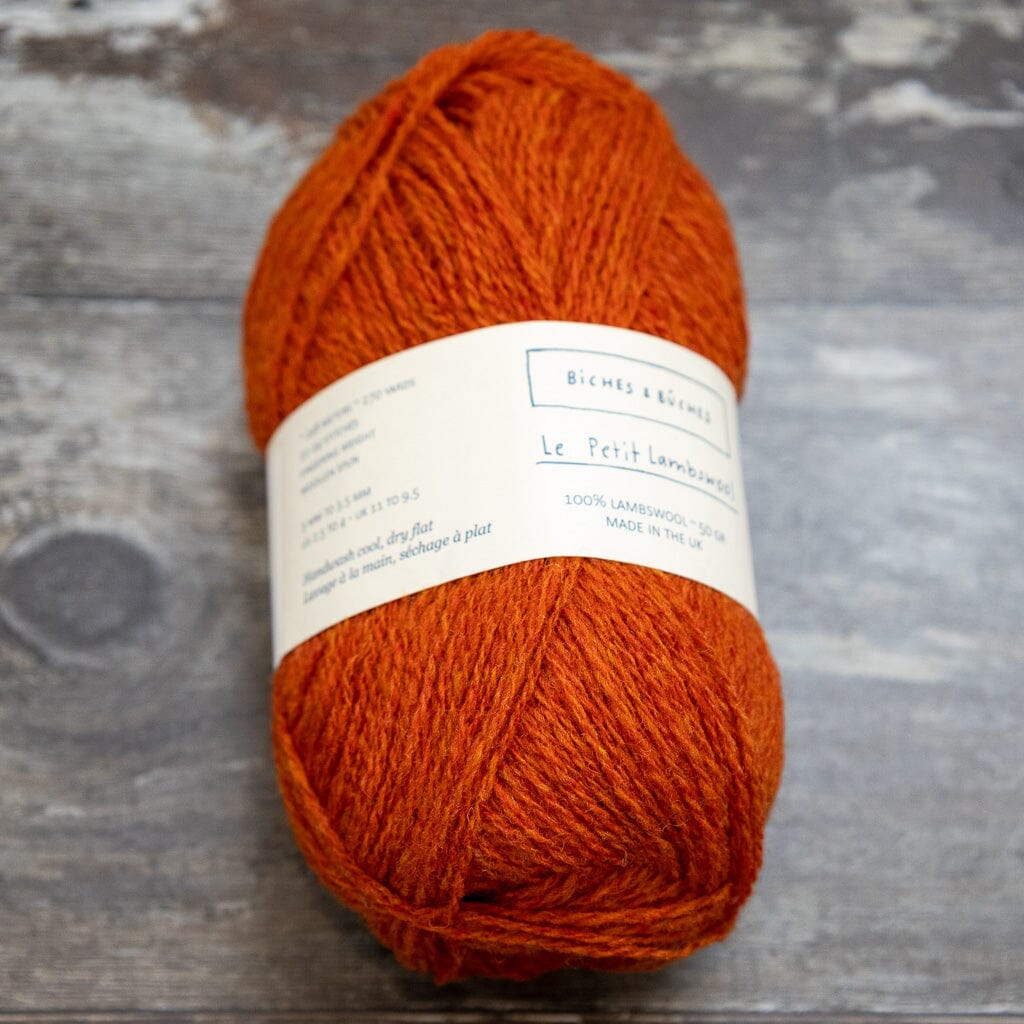 Biches &amp; Bûches Biches &amp; Bûches Le Petit Lambswool - Dark Orange Grey - 4ply Knitting Yarn