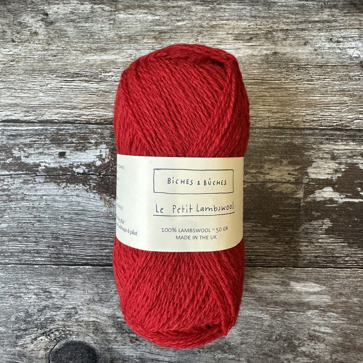 Biches &amp; Bûches Biches &amp; Bûches Le Petit Lambswool - Medium Red  - 4ply Knitting Yarn