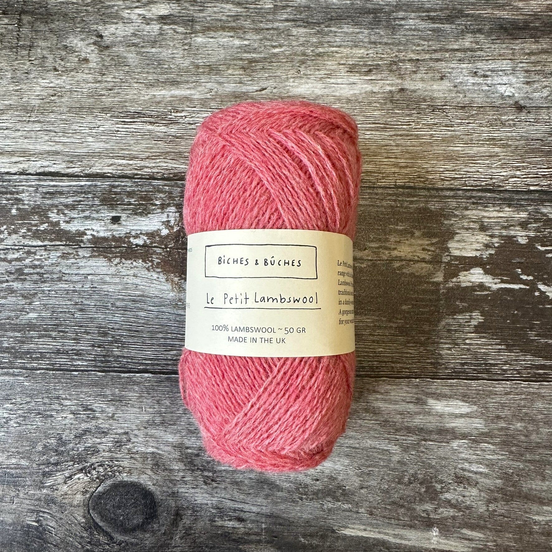 Biches & Bûches Biches & Bûches Le Petit Lambswool - Summer Rose - 4ply Knitting Yarn