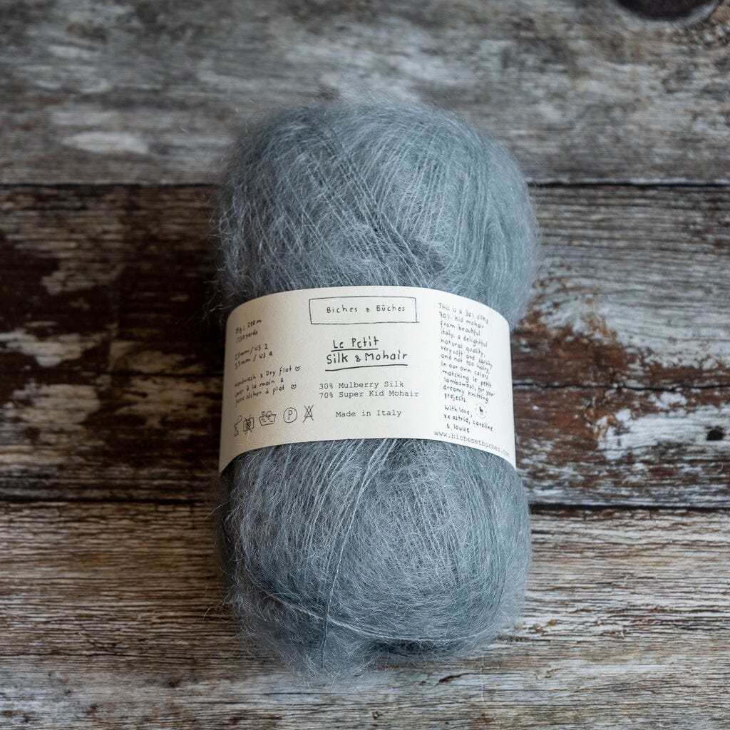 Biches & Bûches Biches & Bûches Le Petit Silk & Mohair - Soft Blue Green - Lace Knitting Yarn