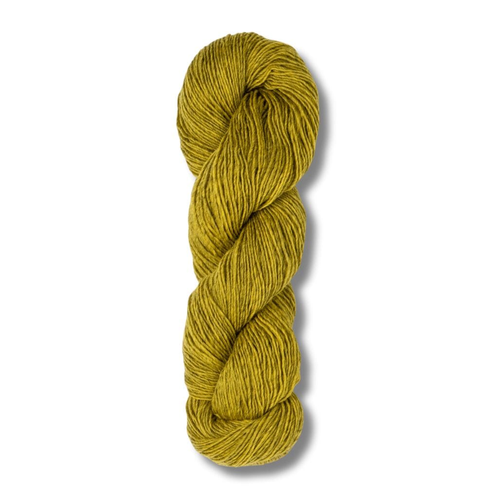 skein of Blue Sky Fibers Woolstok Light yarn in golden meadow