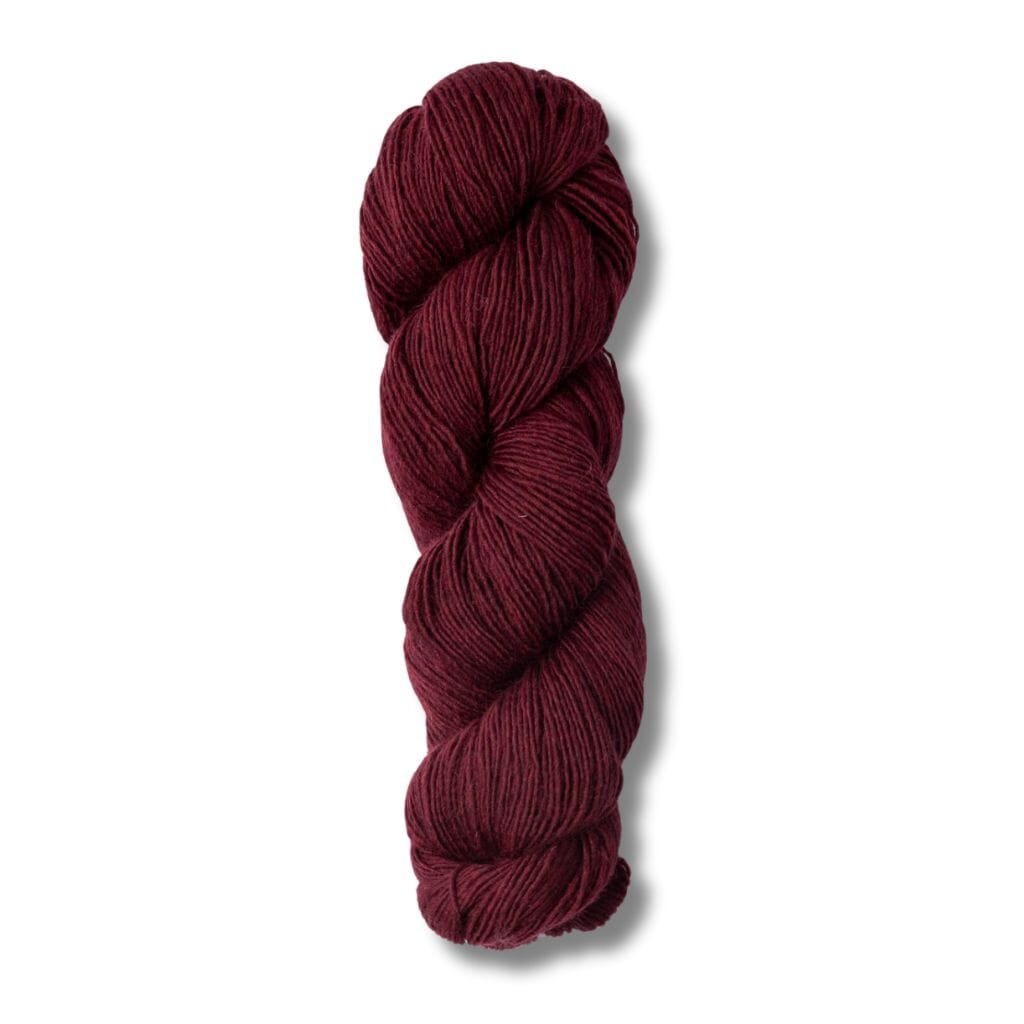 skein of Blue Sky Fibers Woolstok Light yarn in cranberry compote