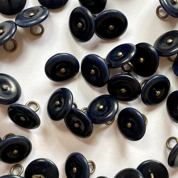 12mm Dark Navy Corozo Button | Tangled Yarn UK