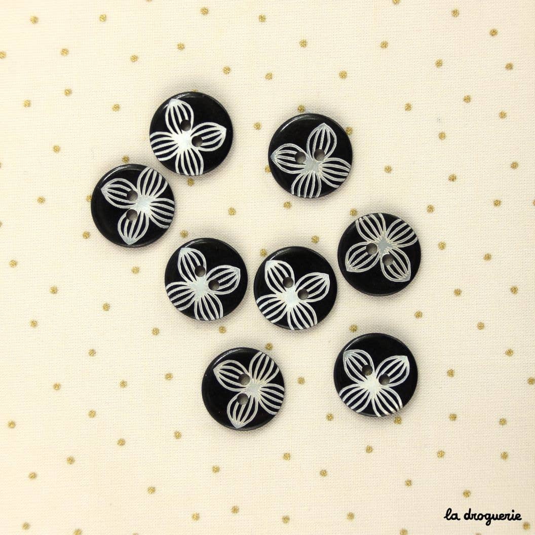 Mother of Pearl Black 18 mm Button | Tangled Yarn UK