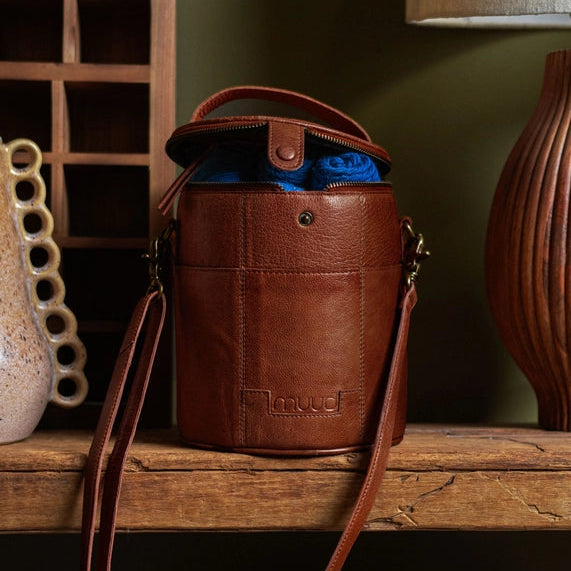 Muud Saturn Knitting Bag | Rich Brown | Tangled Yarn UK