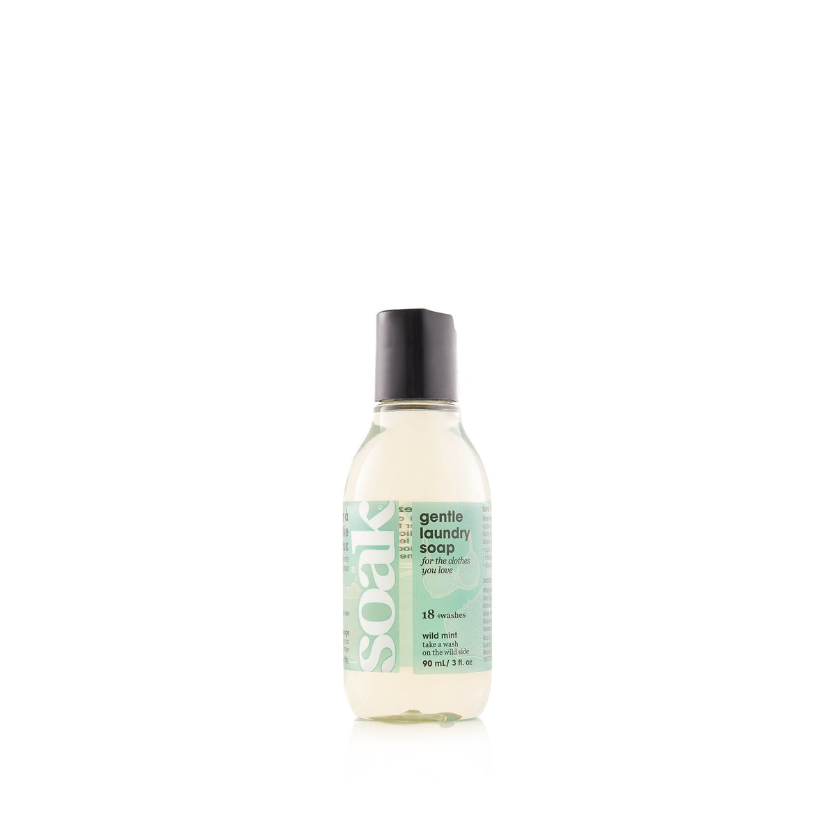 Soak Wash Wild Mint 90ml – travel-friendly no-rinse wash with minty scent