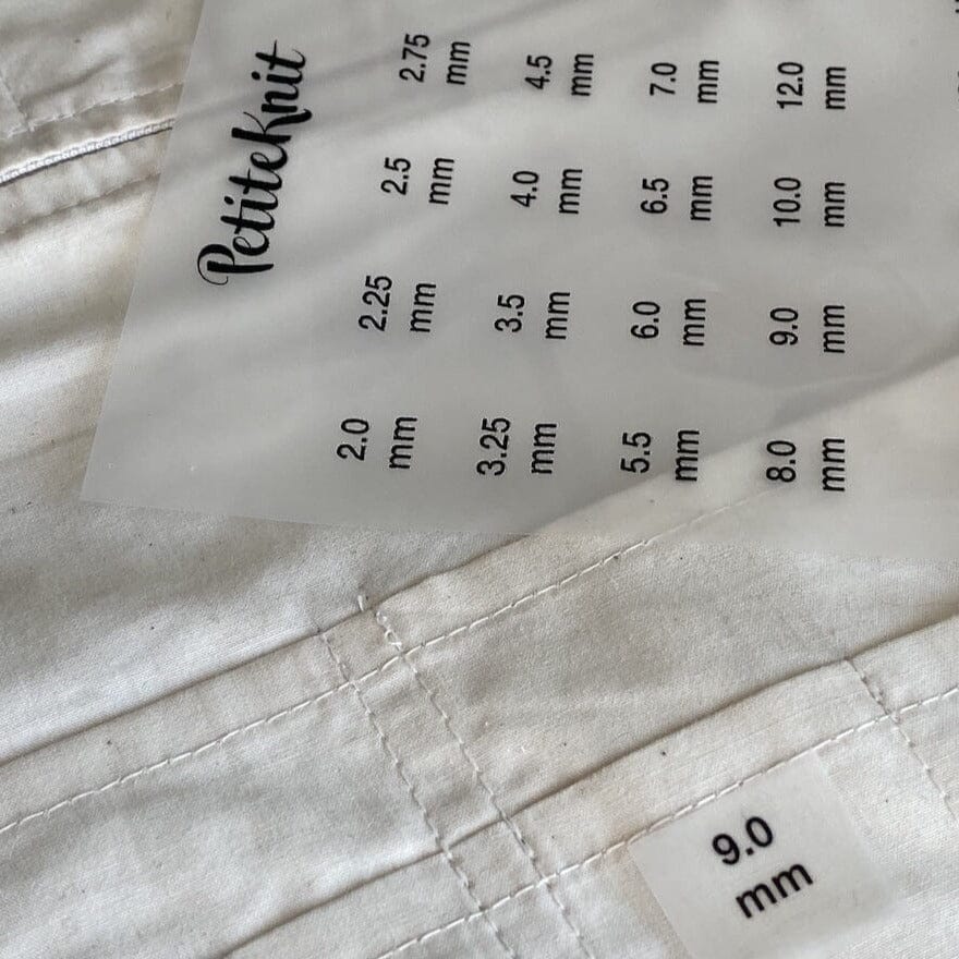 PetiteKnit Needle Size Labels