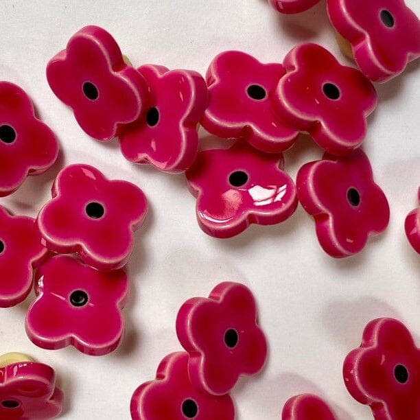 bright pink flower buttons
navy centre