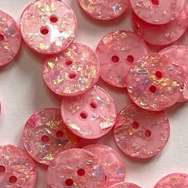 Pale Pink Sparkly Buttons | Tangled Yarn UK