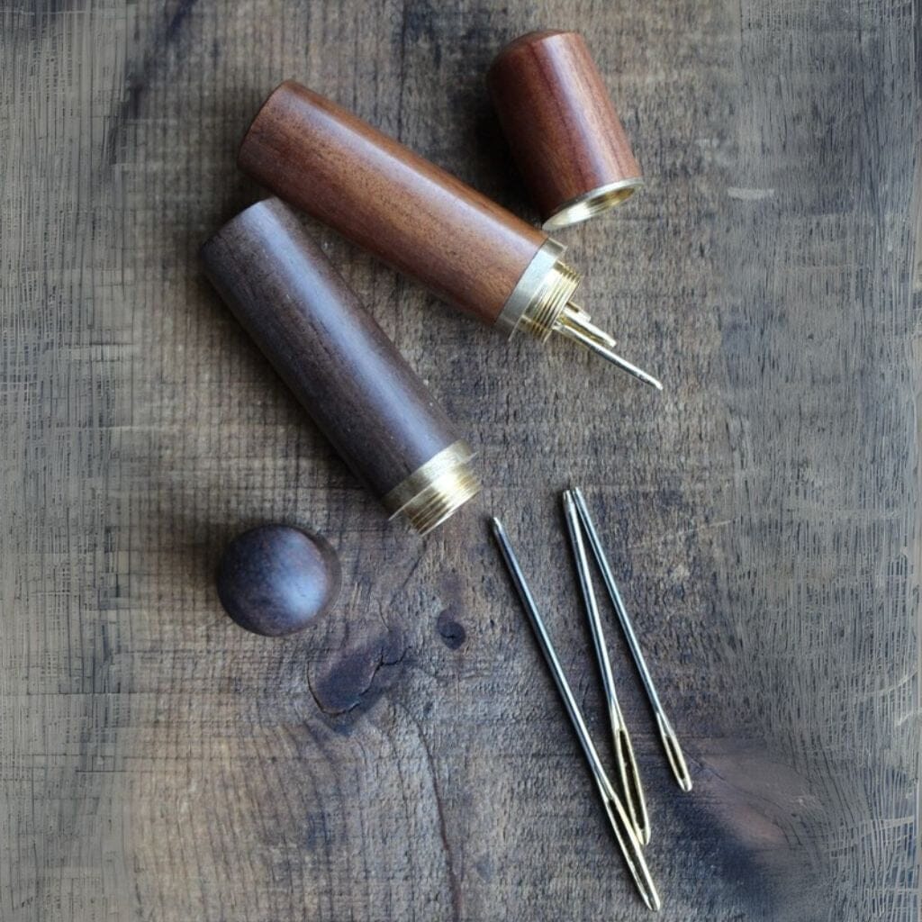 Wooden Needle Case in Sandalwood and Ebony | Tangled Yarn UK