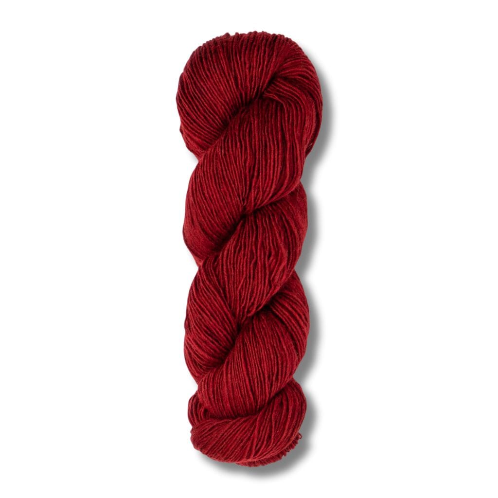 skein of Blue Sky Fibers Woolstok Light yarn in red rock