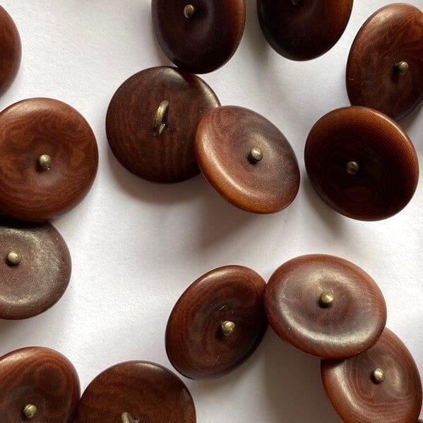 15mm - Brown Corozo Button - Tangled Yarn