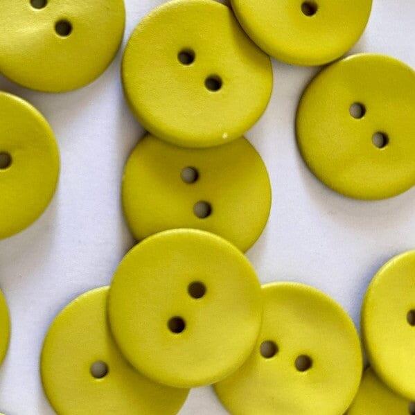 18mm - Matt Yellow Shell Button - Tangled Yarn