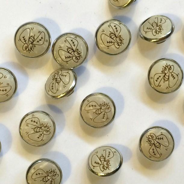 TextileGarden 12mm - Pale Coco Bee Button -  - Buttons