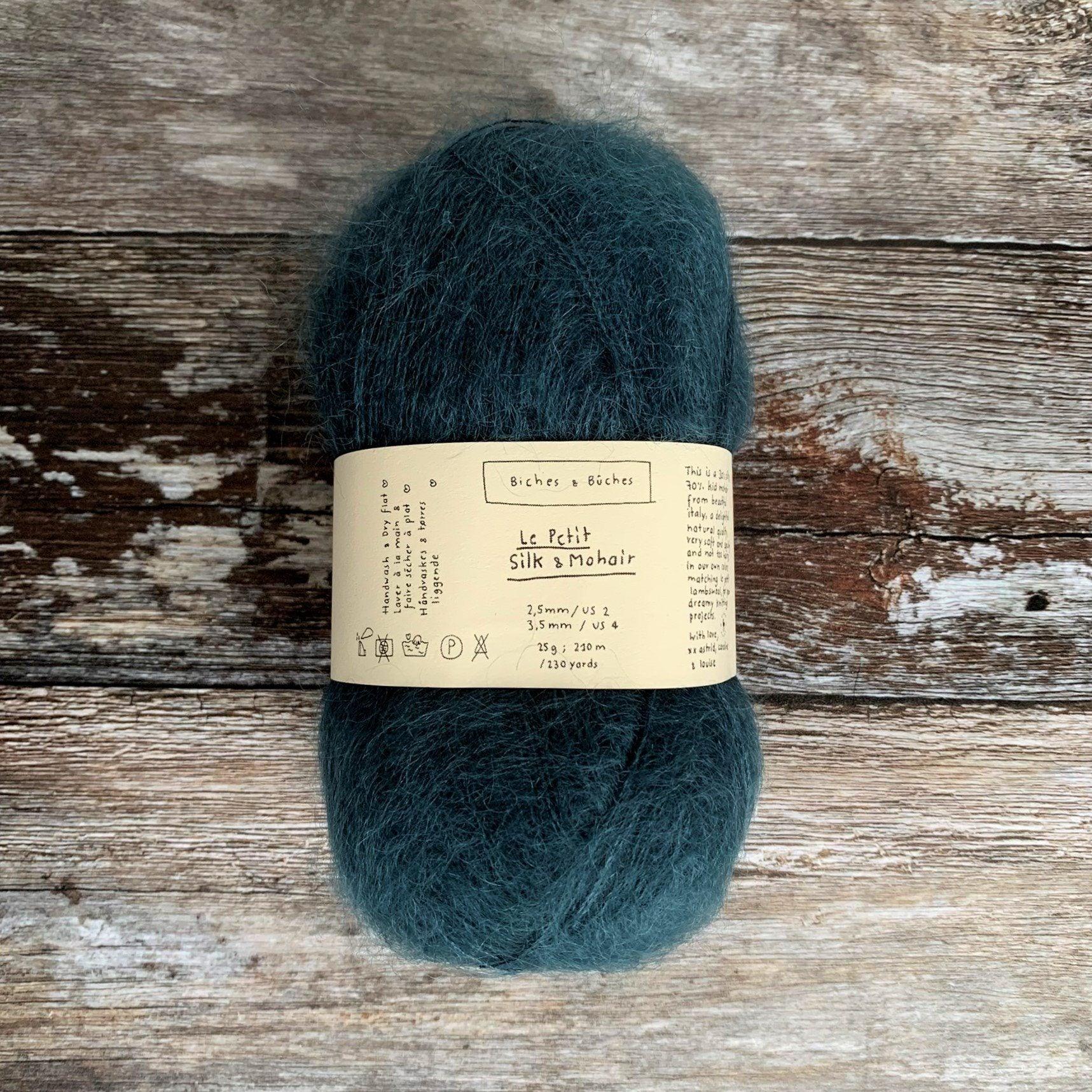 Biches & Bûches Biches & Bûches Le Petit Silk & Mohair - Dark Blue Turquoise - Lace Knitting Yarn