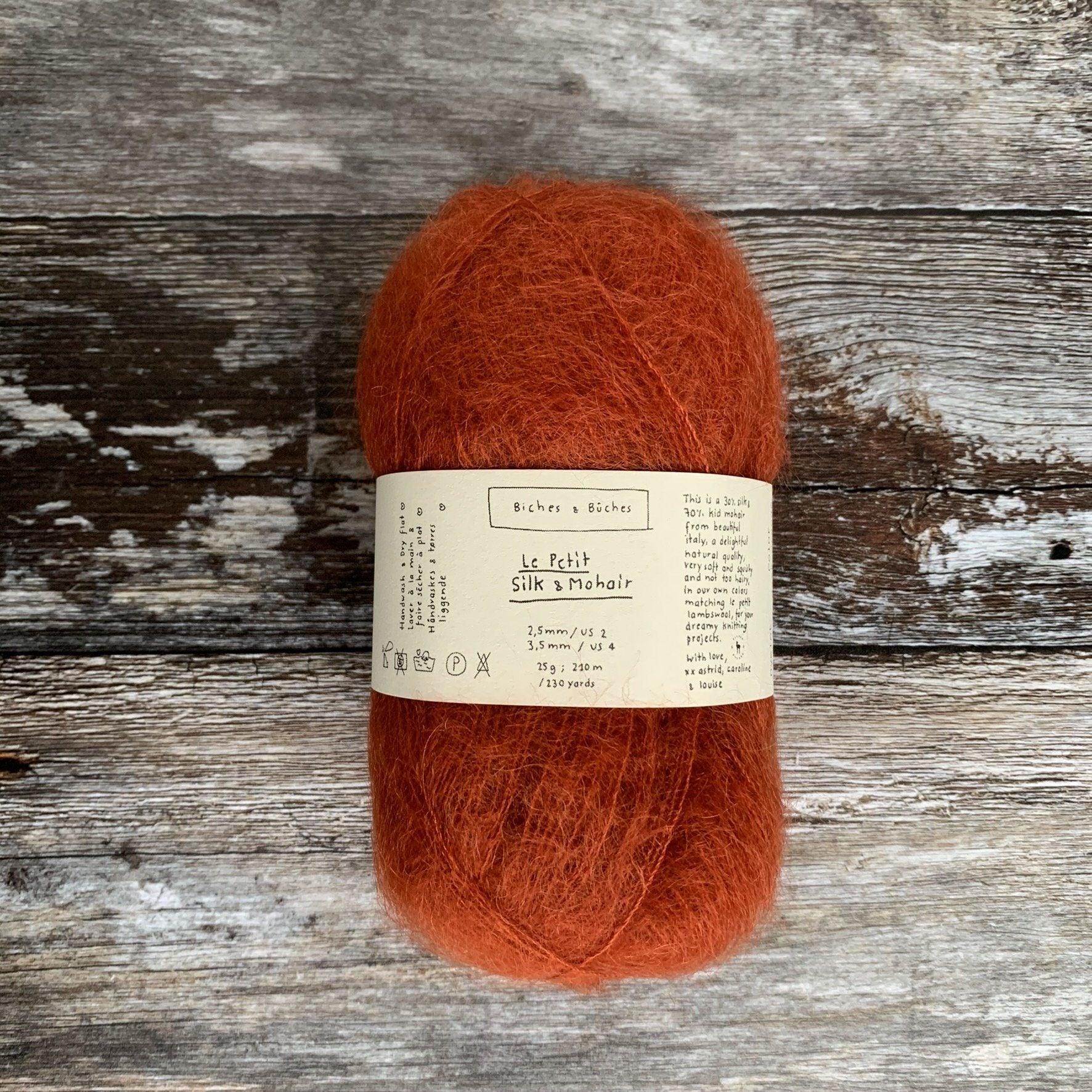 Biches & Bûches Biches & Bûches Le Petit Silk & Mohair - Dark Orange Grey - Lace Knitting Yarn