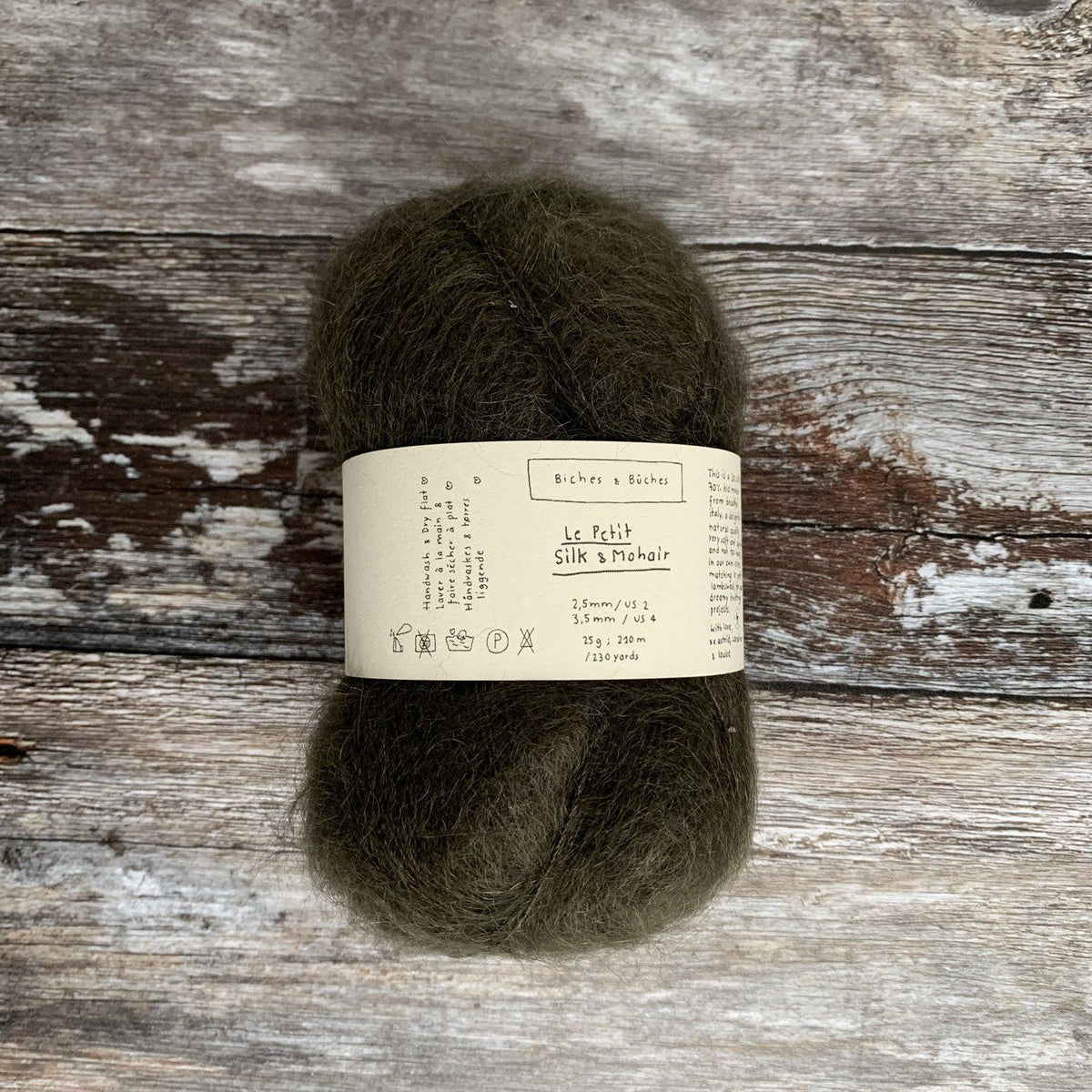 Biches &amp; Bûches Biches &amp; Bûches Le Petit Silk &amp; Mohair - Dark Blue Green - Lace Knitting Yarn